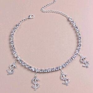 Rhinestone Dollar Ankle Charm